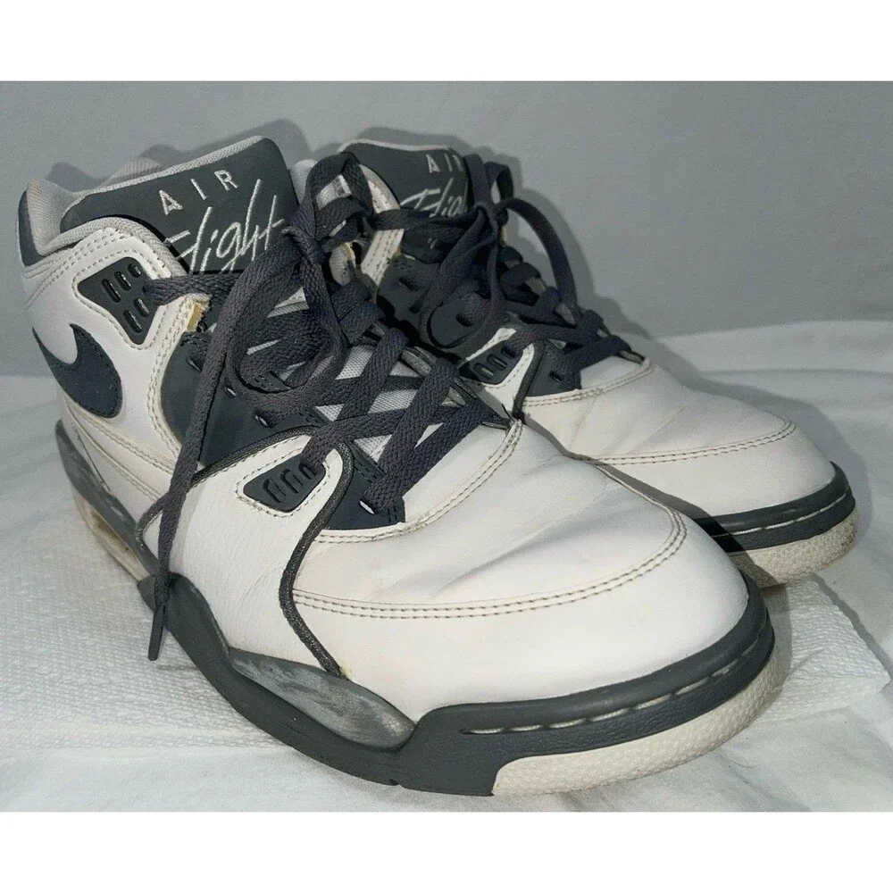 Nike Air Flight 89 Retro Cool Grey Mid Top Men's Basketball Sneakers Size‎ 11